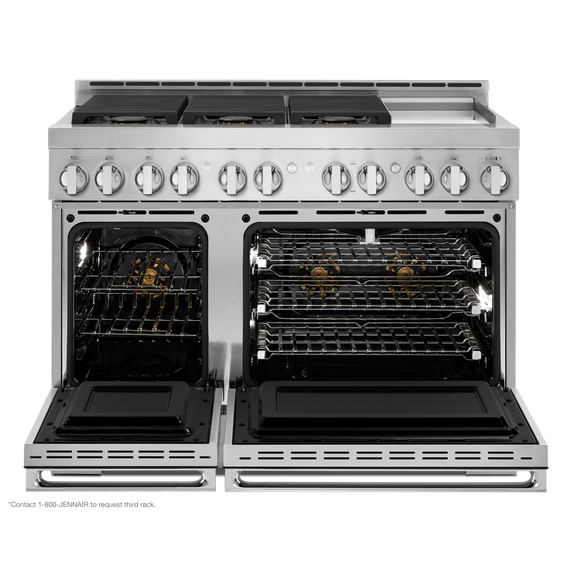 Jennair® 48" NOIR™ Gas Professional-Style Range with Chrome-Infused Griddle JGRP548HM