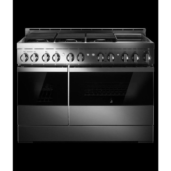 Jennair® 48" NOIR™ Gas Professional-Style Range with Chrome-Infused Griddle JGRP548HM Jennair® 48" NOIR™ Gas Professional-Style Range with Chrome-Infused Griddle JGRP548HM