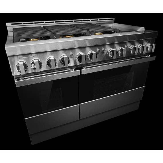 Jennair® 48" NOIR™ Gas Professional-Style Range with Chrome-Infused Griddle JGRP548HM Jennair® 48" NOIR™ Gas Professional-Style Range with Chrome-Infused Griddle JGRP548HM