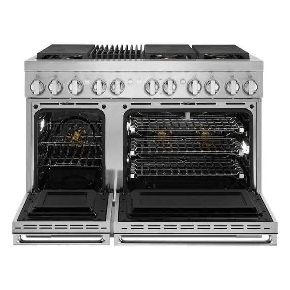Jennair® NOIR™ 48" Dual-Fuel Professional Range with Gas Grill JDRP648HM