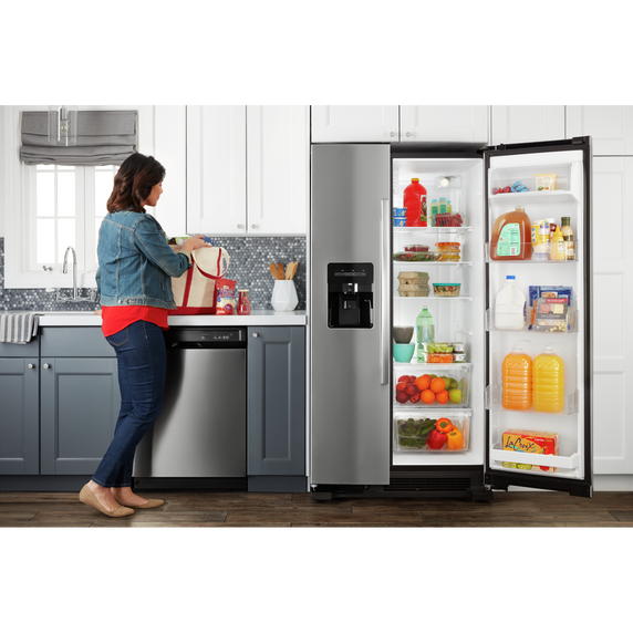 Amana® 33-inch Side-by-Side Refrigerator with Dual Pad External Ice and Water Dispenser ASI2175GRS