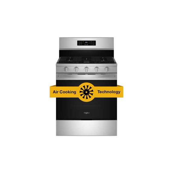 Whirlpool® 30-inch Gas Range with Air Cooking Technology, No Preheat Air Fry and Air Baking and Self Clean WFGS5030RZ