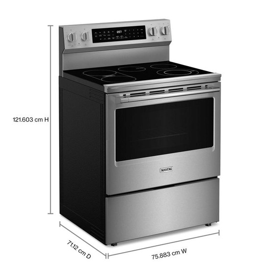 Maytag® 30-Inch True Convection Electric Range With Grill Mode - 5.3 Cu. Ft. YMFES8030RZ