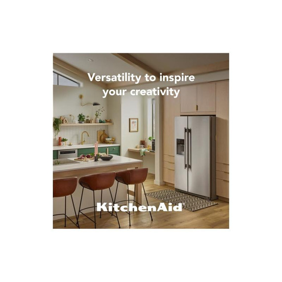 Kitchenaid® 20.8 Cu. Ft. Counter-Depth Side-by-Side Refrigerator with Exterior Ice and Water Dispenser in PrintShield™ Finish KRSC536RPS Kitchenaid® 20.8 Cu. Ft. Counter-Depth Side-by-Side Refrigerator with Exterior Ice and Water Dispenser in PrintShield™ Finish KRSC536RPS