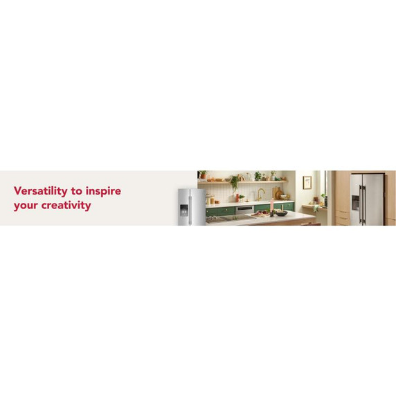 Kitchenaid® 20.8 Cu. Ft. Counter-Depth Side-by-Side Refrigerator with Exterior Ice and Water Dispenser in PrintShield™ Finish KRSC536RPS Kitchenaid® 20.8 Cu. Ft. Counter-Depth Side-by-Side Refrigerator with Exterior Ice and Water Dispenser in PrintShield™ Finish KRSC536RPS