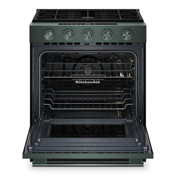 Kitchenaid® 5.0 Cu. Ft. Smart Slide-in Gas Range with Convection Cooking Modes and 2-in-1 Burner KSGS530SJP