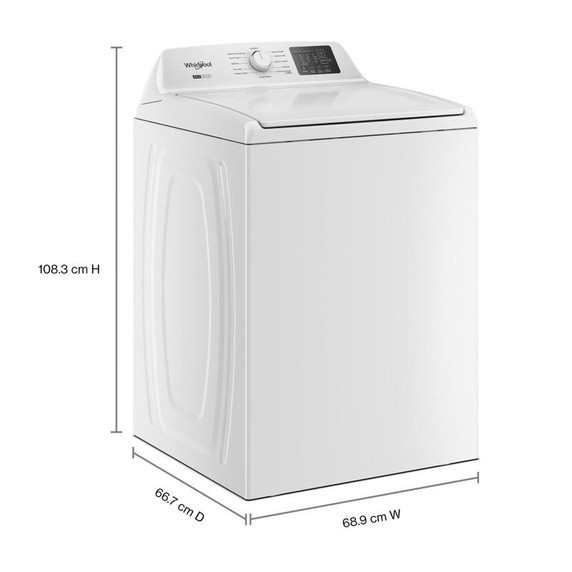 4.8 - 4.9 Cu. Ft. Whirlpool® Top Load Washer with 2-in-1 Removable Agitator. WTW4107SW