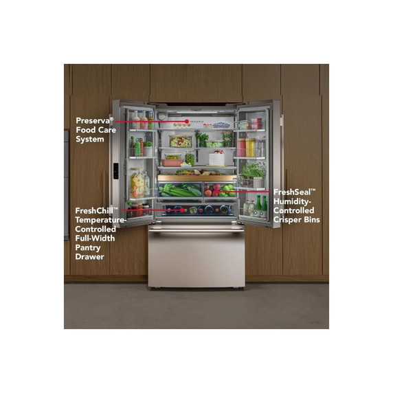 Kitchenaid® 24 cu. ft. 36-Inch Width Counter-Depth French Door Refrigerator with Interior Dispense KRFC236SPS