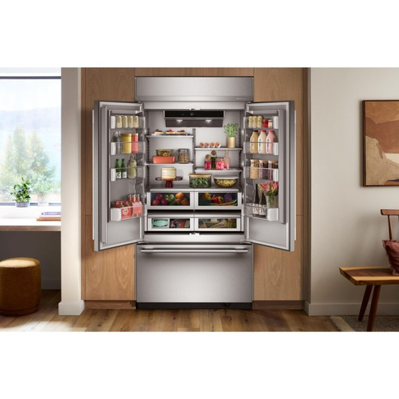 Kitchenaid® 24.2 Cu. Ft. 42"" Built-In French Door Bottom Mount Refrigerator with Platinum Interior KBFN542SPS