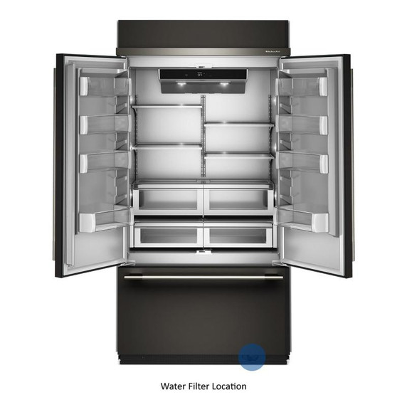 Kitchenaid® 24.2 Cu. Ft. 42" Built-In French Door Bottom Mount Refrigerator with Platinum Interior KBFN542SBE