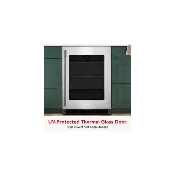 Kitchenaid® 24"" Undercounter Refrigerator with Glass Door KURR324SSB