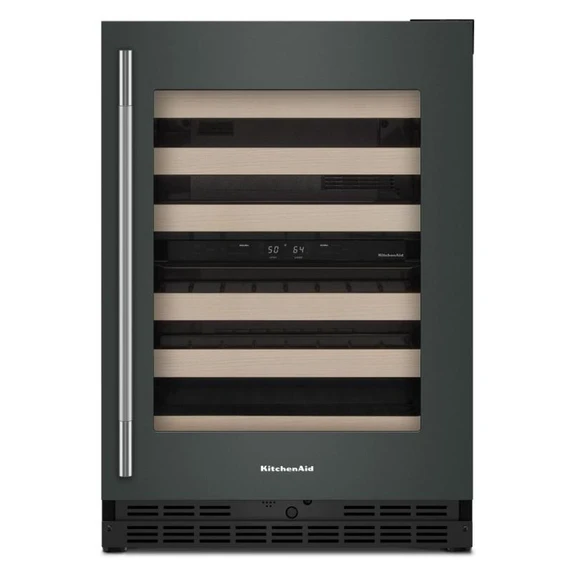 Kitchenaid® 24" Undercounter Wine Cellar with Full-Extension Wood-Front Racks KUWR524SJP