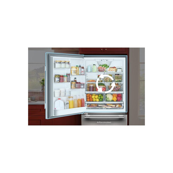 Kitchenaid® 22 Cu. Ft. 33-Inch Standard-Depth Bottom Mount Refrigerator with Left Door Swing KRBL133SPS