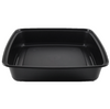 48 oz Square Black Base Container w/ Clear Lid (100/Case) Kevidko