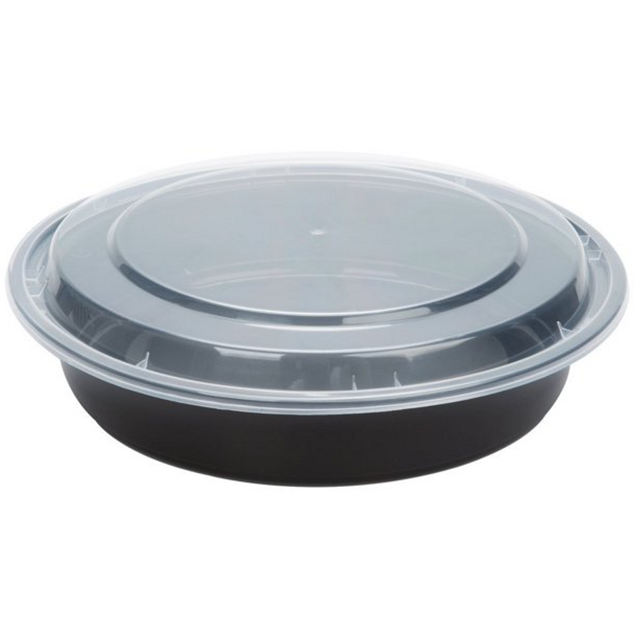 24 oz. Round Black Containers and Lids, Case of 150