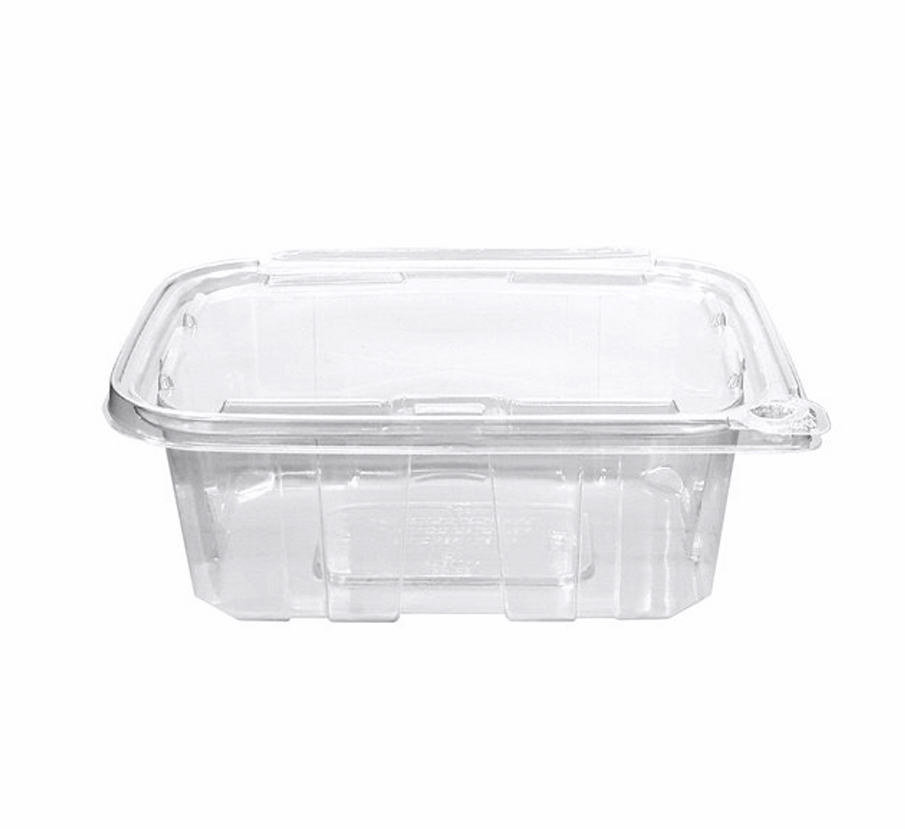Choice 4 oz. Clear RPET Hinged Deli Container - 50/Pack
