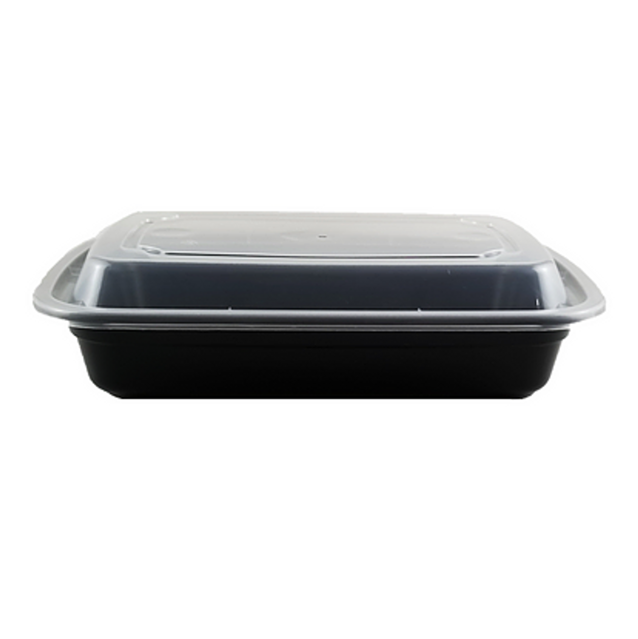 28oz Black Microwavable Food Storage Rectangular Container with