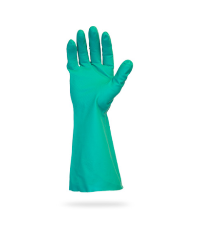 Green Nitrile Chemical Resistant Gloves, 13