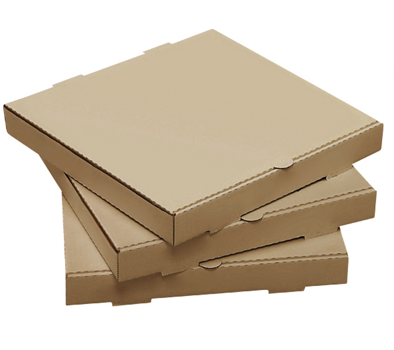 16 x 16 x 2 Kraft Brown Corrugated Plain Pizza Box - 50/Case