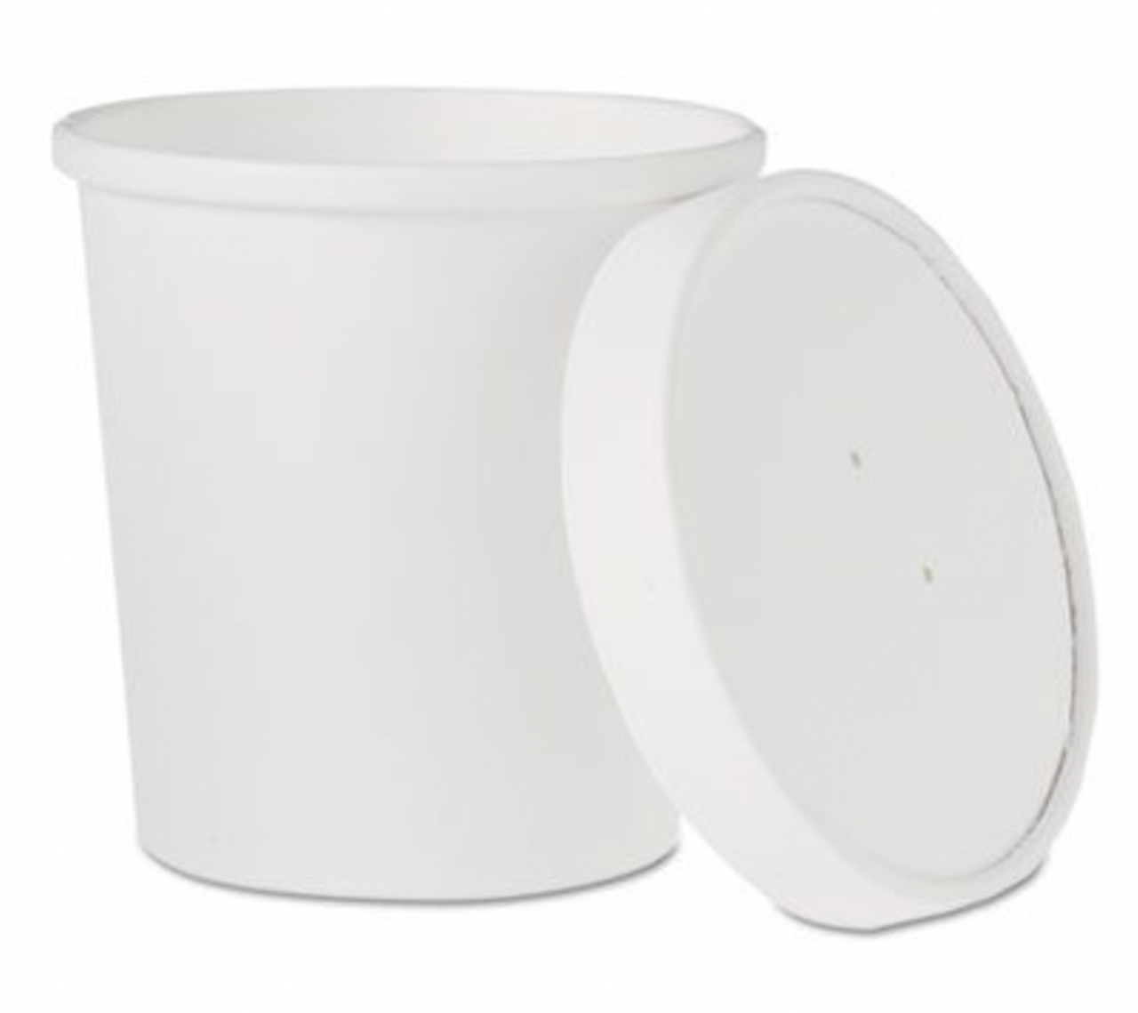 SafePro 16FCCW, 16 oz. White Paper Soup Containers Combo with Vented Lids, 250/CS