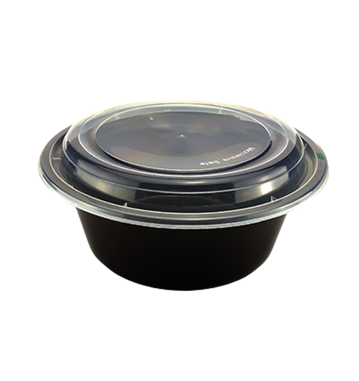 16 oz. Round Black Containers and Lids, Case of 150