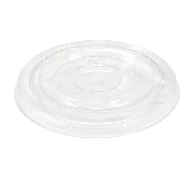 98mm No Hole Flat Lids for 12–24 oz Clear PET Cups (1,000/Case)