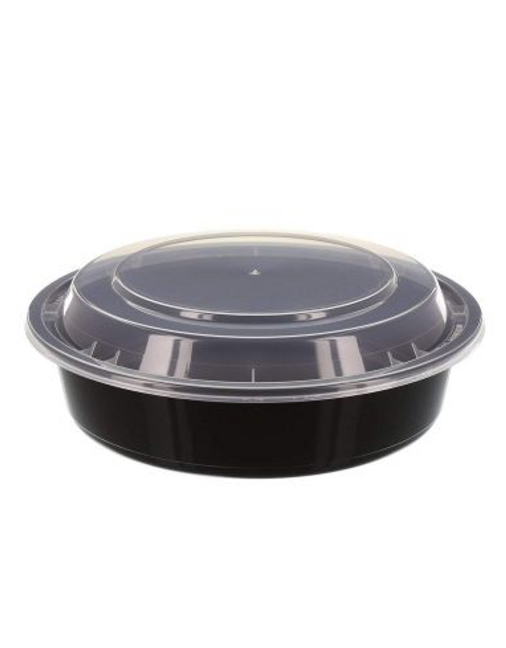 24 oz. Round Black Containers and Lids, Case of 150