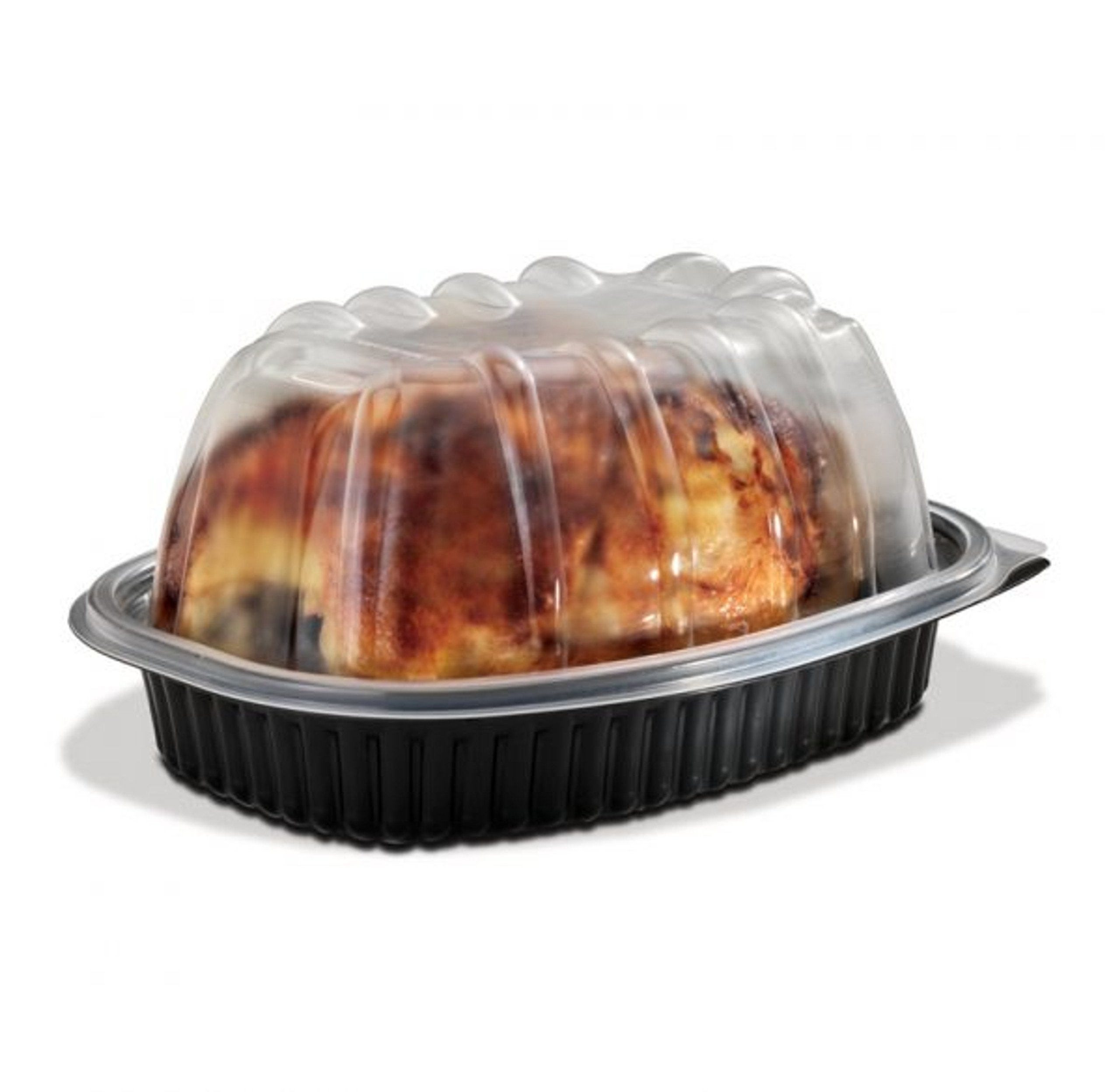 Chicken Roaster Container w/ Clear Lid (100/Case) Kevidko