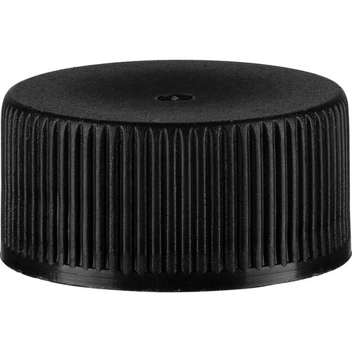 20-400 Black Ribbed PP Caps, F217 Liner (1/Each)