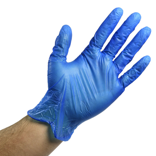 Blue Vinyl Gloves, Powder Free, Extra Large (100/Box)