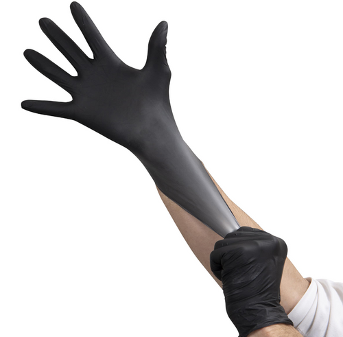 Premium Black Nitrile Gloves, 3.5 Mil Soft, Powder Free, Small (100/Box)