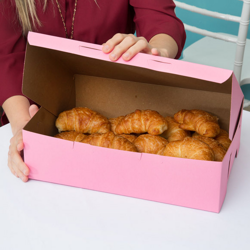 14x10x4" Cake/Bakery Box, Pink (100/Case) Kevidko