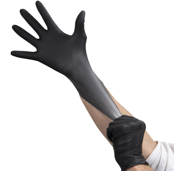 X-Large Black Nitrile Gloves 3.5 Mil Soft, Powder Free, 10 Boxes of 100 (1000/Case)