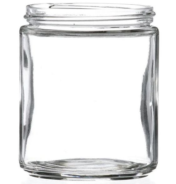 70-400 8 oz Flint Straight Sided Glass Jar (24/Case)