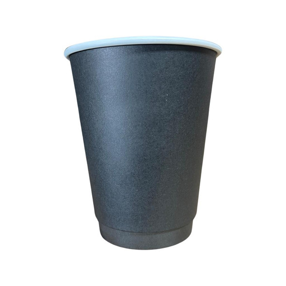 Solex 12 oz Matte Black No-Sleeve Insulated Paper Hot Cup (500/Case)