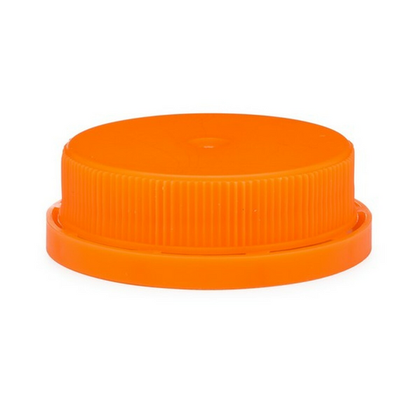 38-400 Orange Tamper Evident Juice / Milk Jug Ratchet Cap (1/Each)