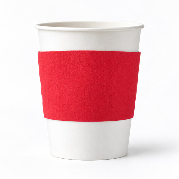 Solex matte red coffee sleeve shown on a paper hot cup; sleeve-only case, cup not included