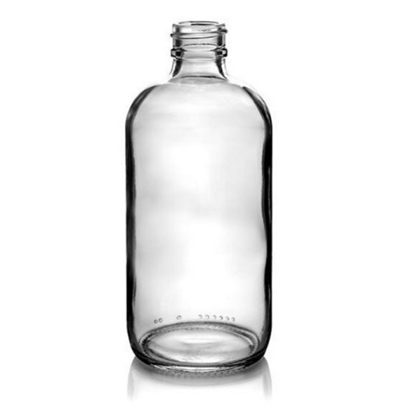 28-400 8 oz Clear Glass Boston Round Bottles (12/Case) 28-400 8 oz Clear Glass Boston Round Bottles (12/Case)