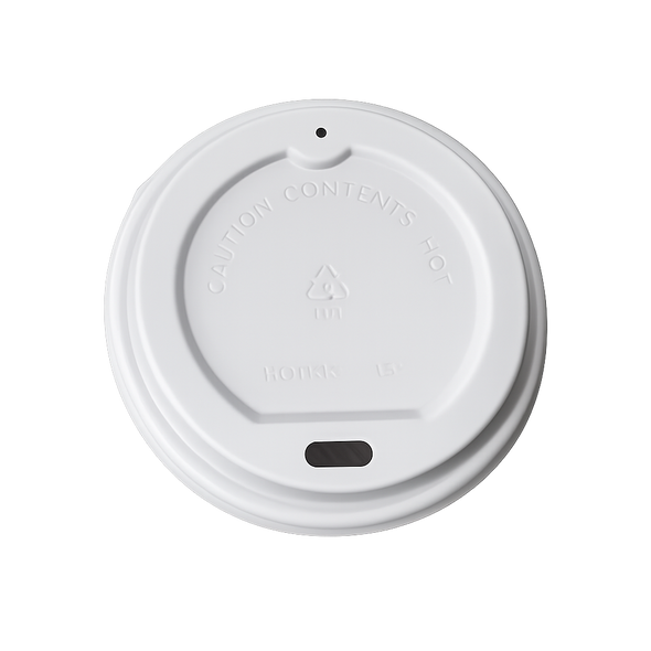 SOLEX 90MM WHITE SNAP-FIT LID FOR 10-20 OZ PAPER HOT CUPS (20/50/CS)