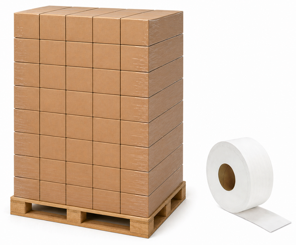 Full Pallet of 50 Cases - 1000' 2 Ply Jr Jumbo Bath Tissue (12/Case) (50 Cases per Pallet)