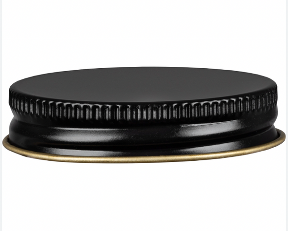 48-400 Black Metal Cap with Pulp/Poly Liner (1/Each)