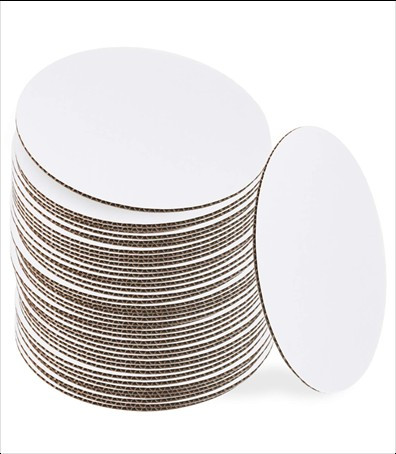 7" White Corrugated Cake Circle Boards (100/Case)