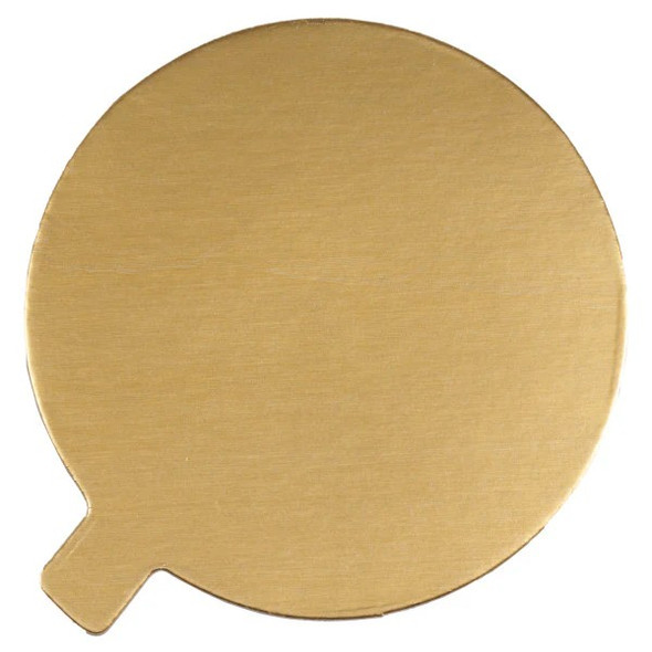 4" Gold Die Cut Cake Boards w/ Tab (400/Case)