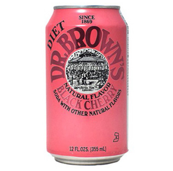 Dr Brown's Diet Black Cherry Soda, 12 oz Cans (24/Case)