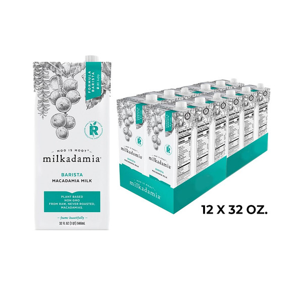 Milkadamia Barista Macadamia Milk, 32 oz Carton (12/Case)
