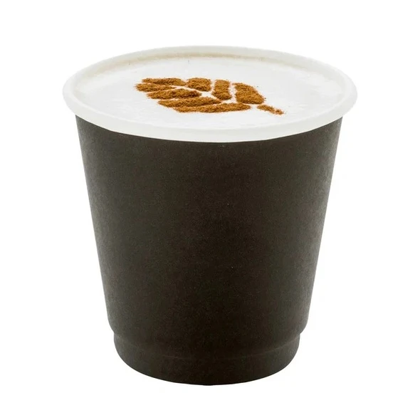Solex 8 oz Matte Black No-Sleeve Insulated Paper Hot Cups (500/Case)