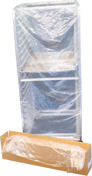 KEVIDKO 41x30x84" 0.7 Mil Clear Extra Long Double Bun Rack Cover (100/Roll)