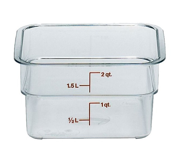 Cambro 2 qt. Clear Square Food Storage Container, 2SFSCW135