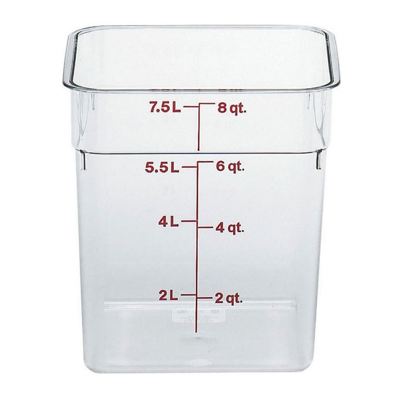 Cambro 8 qt. Clear Square Food Storage Container, 8SFSCW135