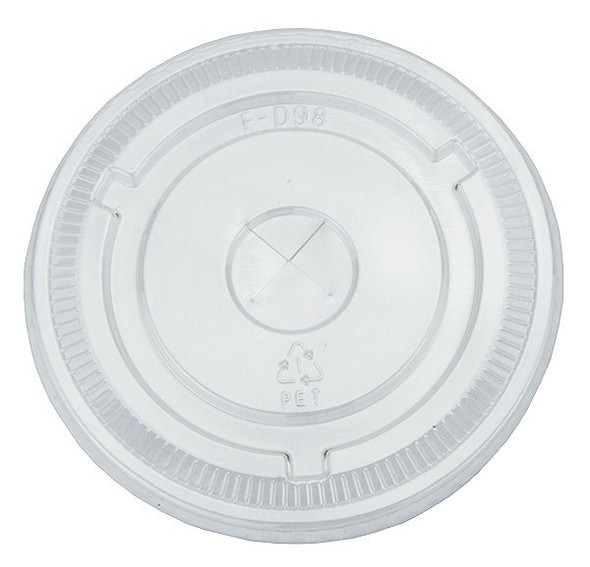 98mm Flat Straw-Slot Lids for 12-24 oz Clear PET Cups (1000/Case)